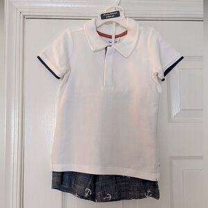 NWOT!! Tommy Bahama Boys Nautical White Polo Shirt and Shorts Set